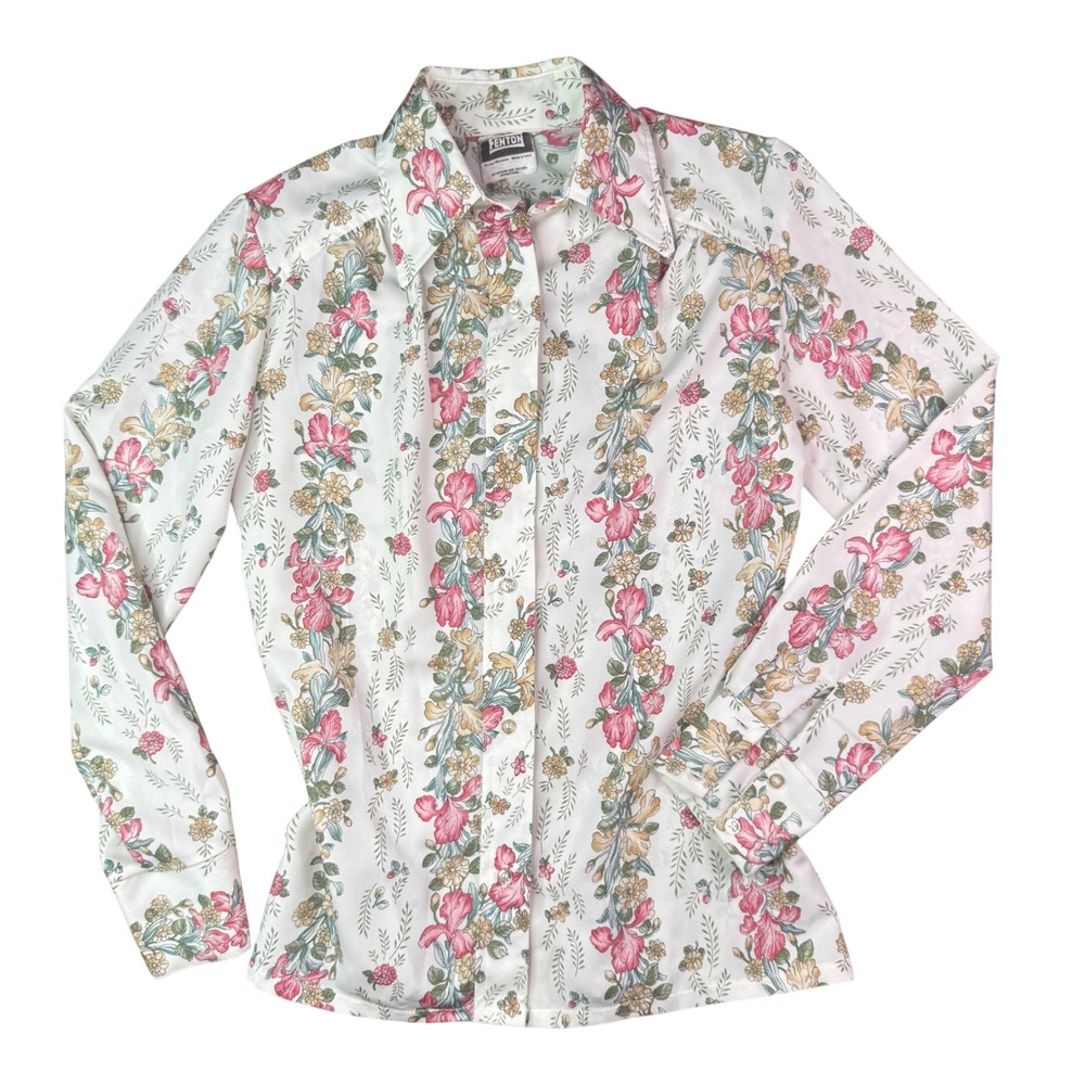 VTG Fenton Western Floral Button Up Womens 70s cowgirl cottagecore Romantic USA